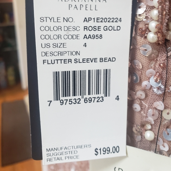 Adrianna Papell sequin cocktail dress size 4 - Picture 2 of 4